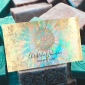 フェイク金ゴールド箔ひまわりロゴ 名刺