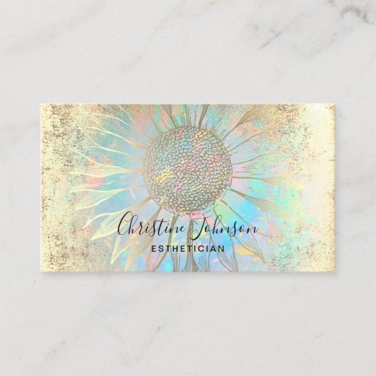 フェイク金ゴールド箔ひまわりロゴ 名刺 (正面)