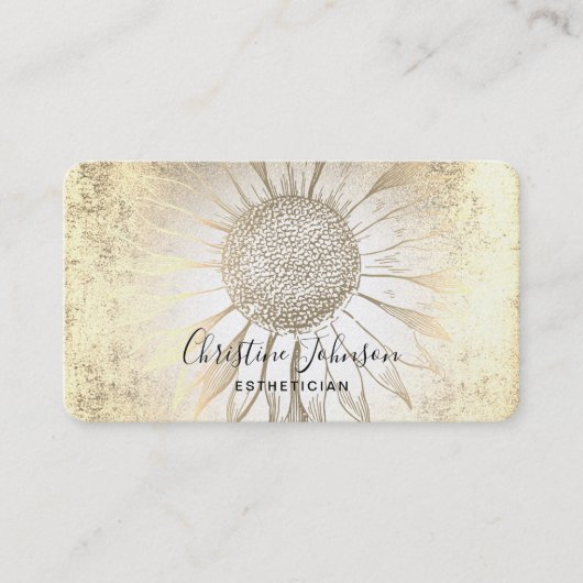 フェイク金ゴールド箔ひまわり名刺 名刺 (正面)