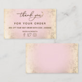 フェイク金ゴールド箔サンキューカード 名刺 (正面/裏面)