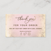 フェイク金ゴールド箔サンキューカード 名刺 (正面)