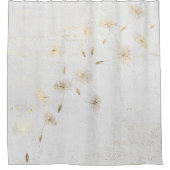 フェイク金ゴールド箔タンポポ シャワーカーテン (正面)