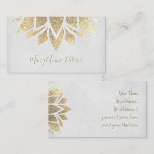 フェイク金ゴールド箔デコ 名刺 (正面/裏面)