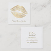 フェイク金ゴールド箔リップスティックキススクウェア名刺 スクエア名刺 (正面/裏面)