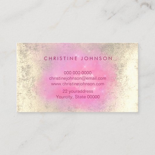 フェイク金ゴールド箔ロータスデザイン 名刺 (裏面)