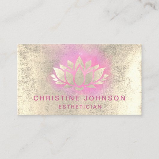 フェイク金ゴールド箔ロータスデザイン 名刺 (正面)