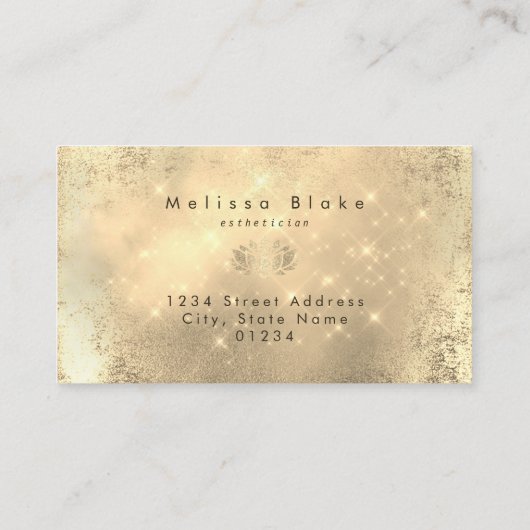 フェイク金ゴールド箔ロータスデザイン 名刺 (裏面)