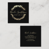 フェイク金ゴールド箔円 スクエア名刺 (正面/裏面)