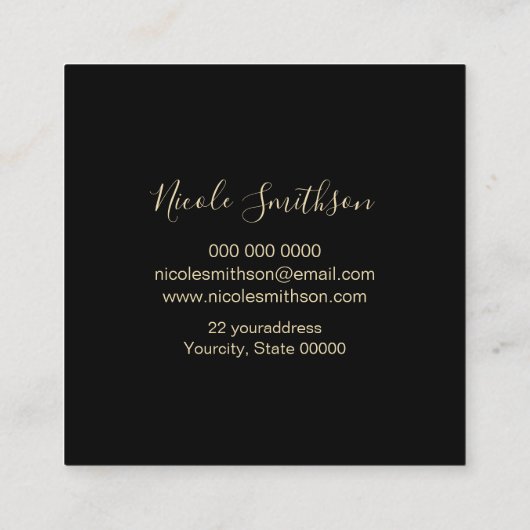 フェイク金ゴールド箔円 スクエア名刺 (裏面)