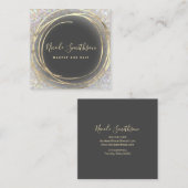 フェイク金ゴールド箔円 スクエア名刺 (正面/裏面)