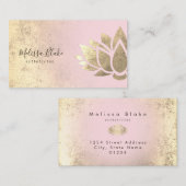 フェイク金ゴールド箔蓮の花ロゴ 名刺 (正面/裏面)