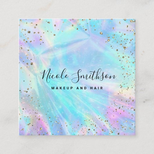 フェイク金ゴールド箔詳細 スクエア名刺 (正面)