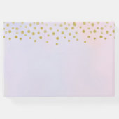 フェイク金ゴールド紙吹雪の紫色の水の色のウェディングトル ゲストブック (裏面)