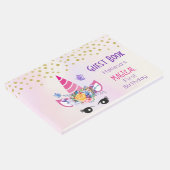 フェイク金ゴールド紙吹雪の紫色の水の色のウェディングトル ゲストブック (コーナー)