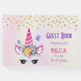 フェイク金ゴールド紙吹雪の紫色の水の色のウェディングトル ゲストブック