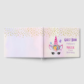 フェイク金ゴールド紙吹雪の紫色の水の色のウェディングトル ゲストブック (全面)