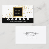 フェイク金ゴールド紙吹雪オンモダンホワイトロイヤリティカード ロイヤリティカード (正面/裏面)