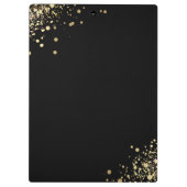 フェイク金ゴールド紙吹雪オン黒モダンパーソナライズされた クリップボード (裏面)