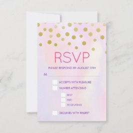 フェイク金ゴールド紙吹雪オンPurple Watercolort RSVP
