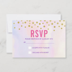 フェイク金ゴールド紙吹雪オンPurple Watercolort RSVP