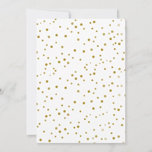 フェイク金ゴールド紙吹雪結婚式招待状 招待状 (裏面)