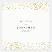 フェイク金ゴールド紙吹雪 |モダン結婚式用シール スクエアシール (正面)