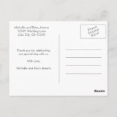 フェイク金ゴールド結婚の写真サンキューカード ポストカード (裏面)