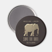 フェイク金ゴールド結婚式の保存招待状 マグネット (正面/裏面)