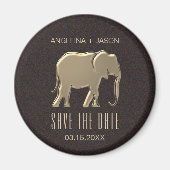 フェイク金ゴールド結婚式の保存招待状 マグネット (正面)