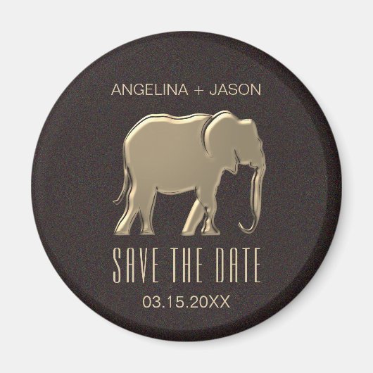 フェイク金ゴールド結婚式の保存招待状 マグネット (正面)