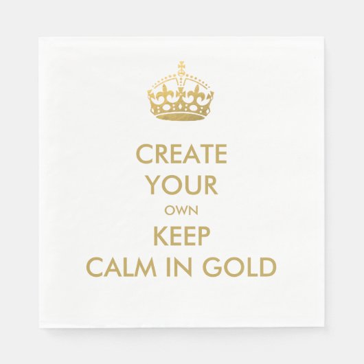 フェイク金ゴールド結婚Keep Calm and Carry On スタンダードランチョンナプキン (正面)