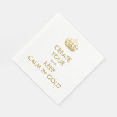 フェイク金ゴールド結婚Keep Calm and Carry On スタンダードランチョンナプキン (角)