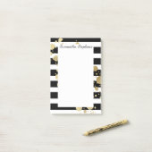 フェイク金ゴールド絵を描(ばちゃばちゃ)跳ねる(白黒) ポストイット (デスク上)