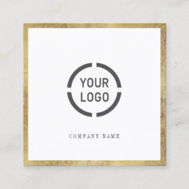 フェイク金ゴールド縁どカスタム会社のロゴプロフェッショナル スクエア名刺