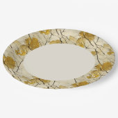 フェイク金ゴールド縁ど葉 ペーパープレート (アングル)