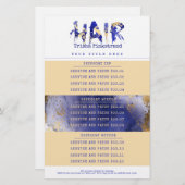 フェイク金ゴールド美容師サロンサービス価格表 便箋 (正面/裏面)