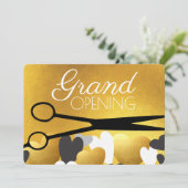 フェイク金ゴールド美容師美しいサロングランドオープン 招待状 (スタンド正面)