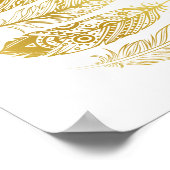 フェイク金ゴールド羽毛プリントポスター ポスター (角)