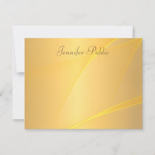 フェイク金ゴールド背景テンプレート書き込みスクリプト ノートカード (正面)