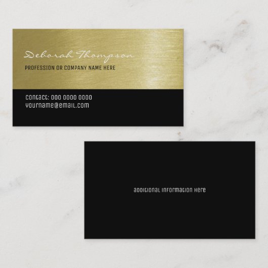 フェイク金ゴールド背景プロフェッショナル 名刺 (正面/裏面)