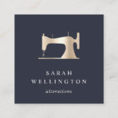 フェイク金ゴールド裁縫機 |シーストレスまたはテーラー スクエア名刺 (正面)