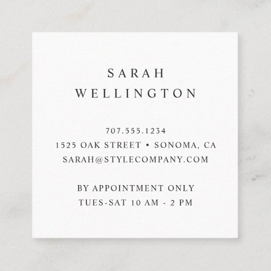 フェイク金ゴールド裁縫機 |シーストレスまたはテーラー スクエア名刺 (裏面)