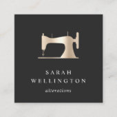 フェイク金ゴールド裁縫機 |シーストレスまたはテーラー スクエア名刺 (正面)