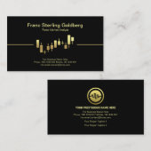 フェイク金ゴールド証券取引グラフストックブローカー 名刺 (正面/裏面)