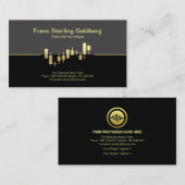 フェイク金ゴールド証券取引グラフ金ゴールド取引 名刺 (正面/裏面)