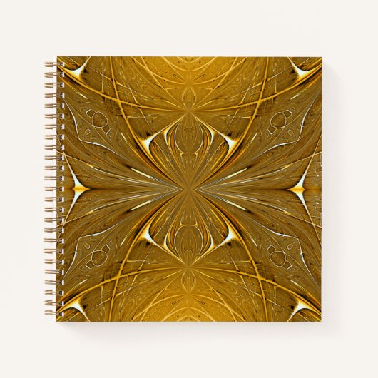 フェイク金ゴールド金属パターンデザイン ノートブック (正面)