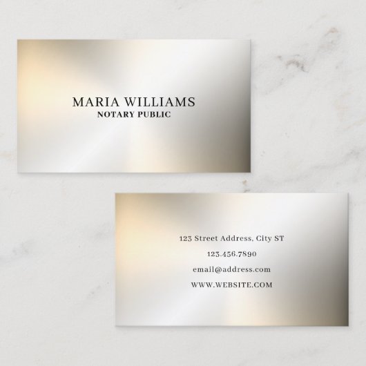 フェイク金ゴールド金属質表ミニマル面 名刺 (正面/裏面)