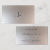 フェイク金ゴールド銀モノグラモダンムプロフェッショナル 名刺 (正面/裏面)