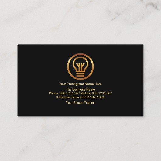 フェイク金ゴールド電力波電気技術者 名刺 (裏面)