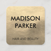 フェイク金ゴールド革 スクエア名刺 (正面)